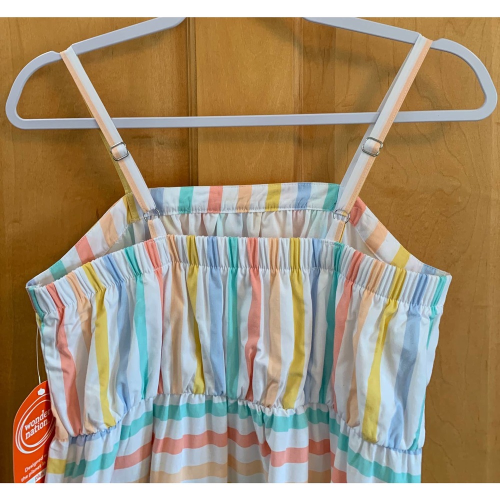 NWT Wonder Nation Girl's Plus Size Large Sundress Adjustable Straps Tiered Maxi - Picture 11 of 12